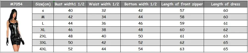 7054 size chart