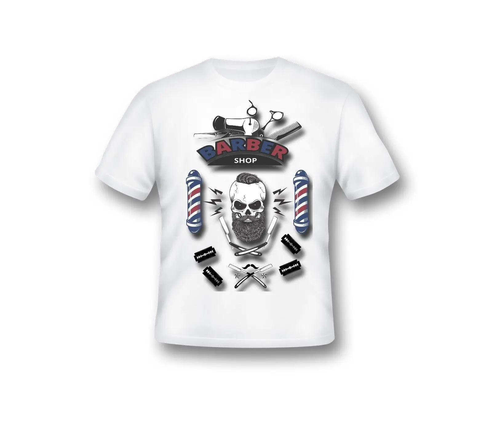Barber Shop T Shirt Modern Men's Wear 63 Hot Selling 100 % Cotton Tee Shirts top tee |
