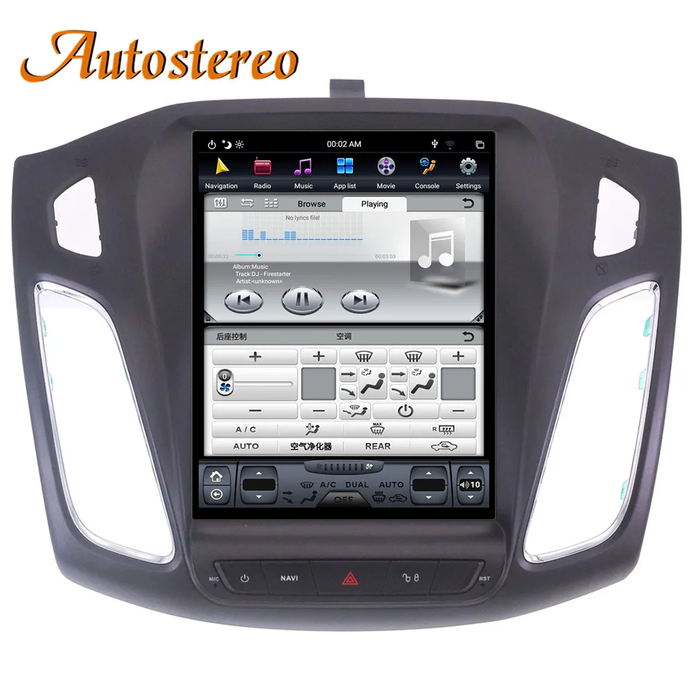 Perfect Android 9.0 4GB DSP Tesla style Car NO DVD Player GPS Navigation For Ford Focus 2012-2018 navi stereo headunit multimedia player 8