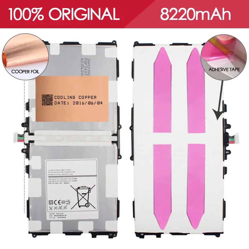 Allparts 2016 New 100 Tested T8220U T8220E 8220mAh For Samsung GALAXY NOTE 10 1 P600 Battery
