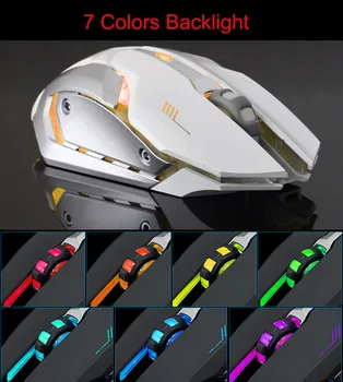 

Rechargeable X7 Wireless Silent LED Backlit USB Optical Ergonomic Gaming Mouse USB Wireless Mouse Computer Bluetooth Mouse Mice