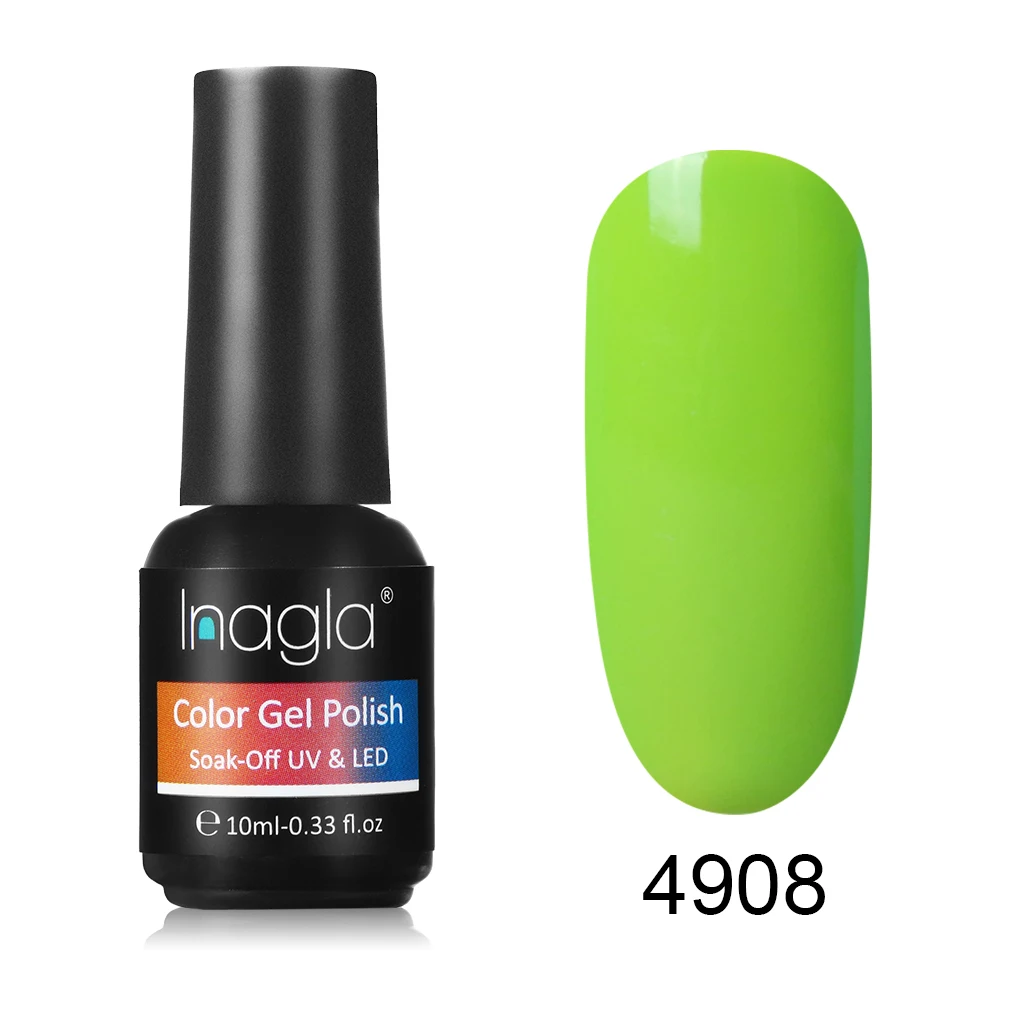 Inagla 10 мл флуоресцентный и макарон цвет замачиваемый УФ светодиодный Гель-лак для ногтей Декоративный Гель-лак - Цвет: 4908