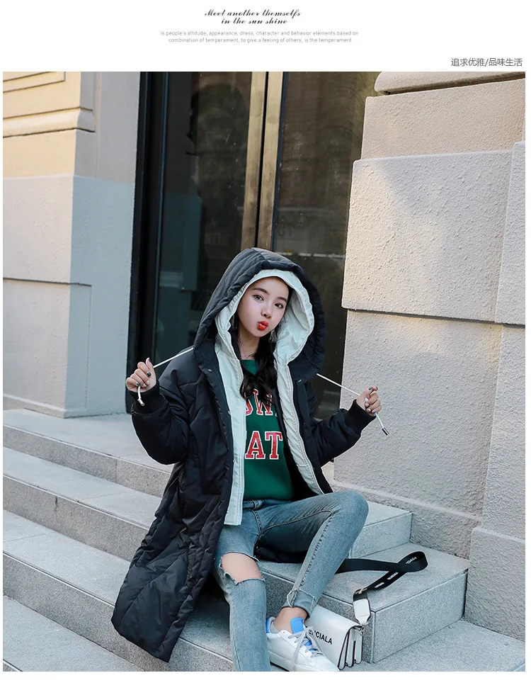 Winter Woman Coats 2019 Down Cotton Clothing Medium Long Section Winter Jacket Women Stylish Elegant Bf Bread Cotton Clothing (21)