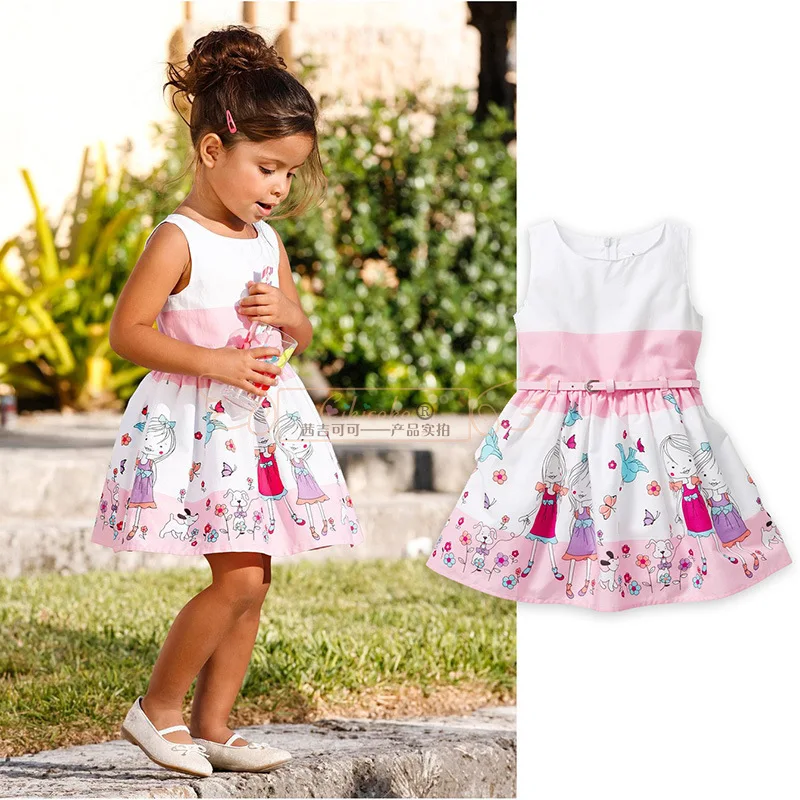 

Baby Girl Costume Spring Summer Kids Dresses Princess Party Robe Fille Birthday Sleeveless Kids Dress