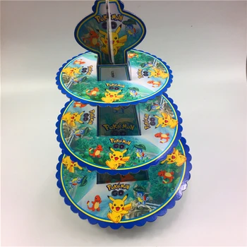 

Pokemon Go Pikachu 3tier cake stand baby shower supplies kids birthday party decoration cupcake stand hold 24 cupcakes candy bar