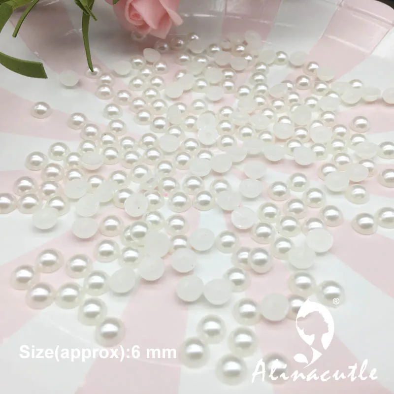 

300pc half round flat pearl Stone Sticker Creative DIY handmade Art Crafts Scrapbooking Stickers pearl