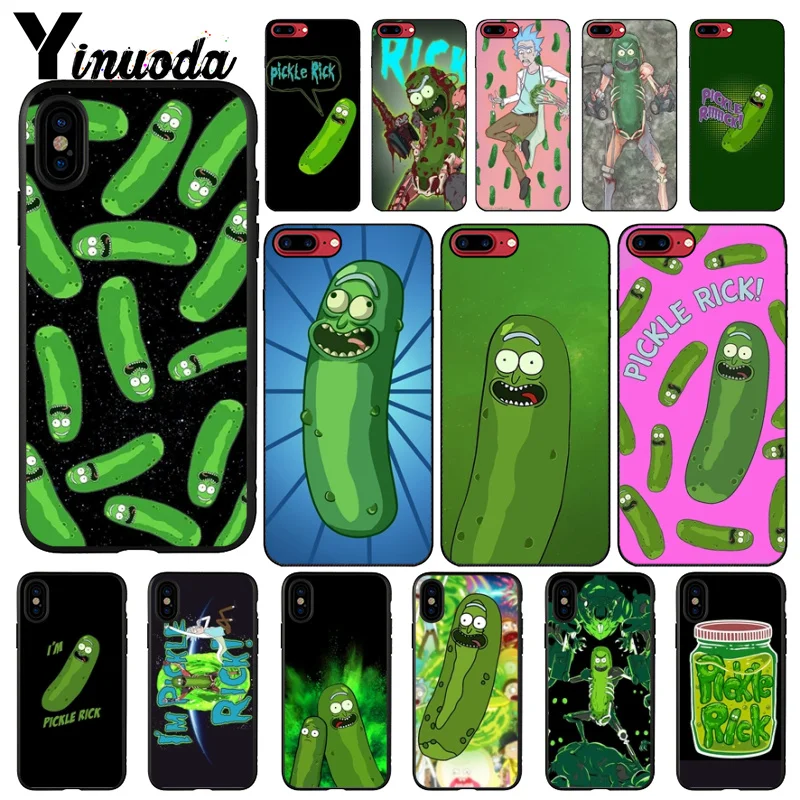 

Yinuoda Rick and Morty pickle rick TPU Soft Silicone Black Phone Case for Apple iPhone X XS MAX 8 7 6 6S Plus 5 5S SE XR