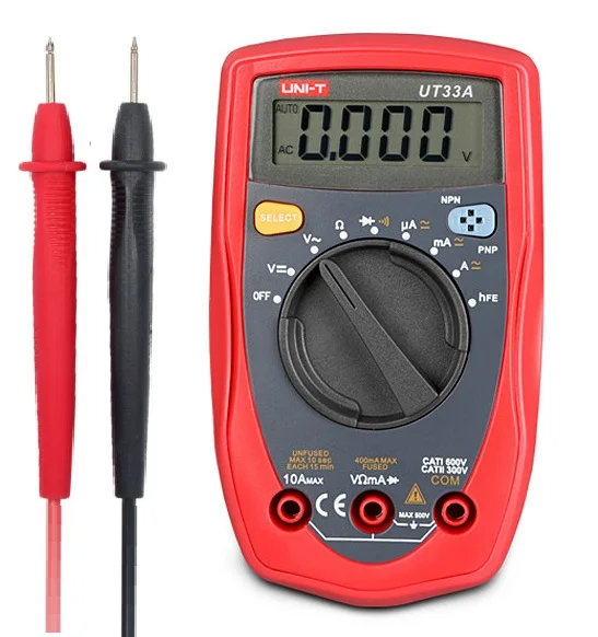 

Free Shipping Uni-T UT33A Digital Multimeter Auto Range Resistance Tester Voltmeter Electircal Dectector Measurement Instrument