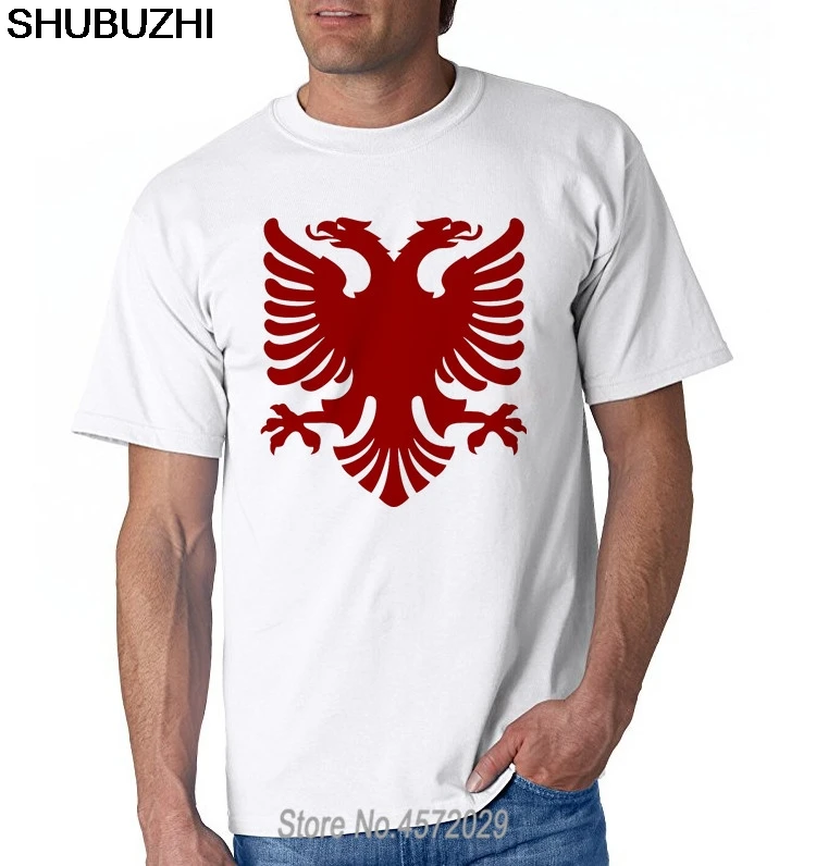 

Summer New ALBANIAN EAGLE - Flag of Albania Two Headed double eagle T-Shirt euro size