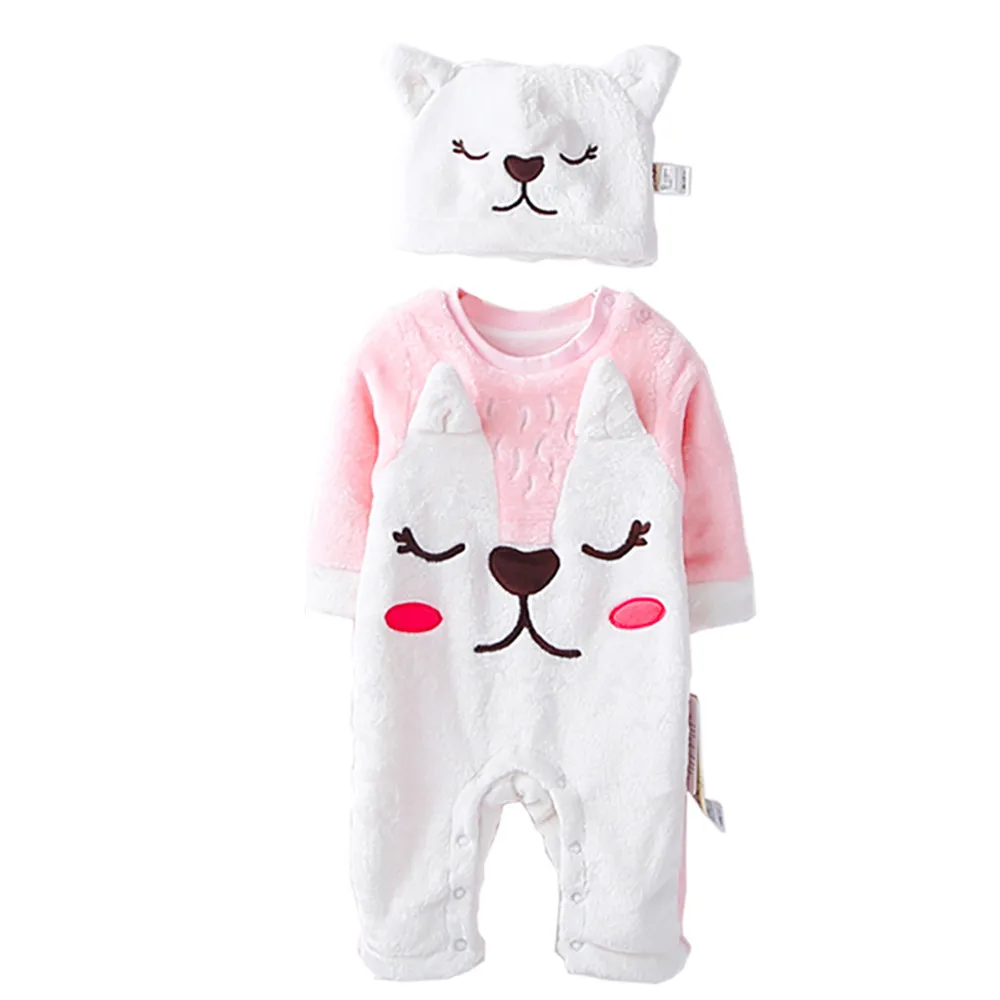 

New Born Baby Clothes Winter Hooded Baby Winter Romper Aged 3-24M Long Sleeve Onesie Baby Jumpsuit