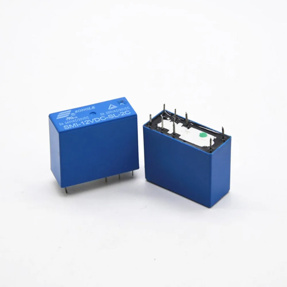 10PCS SMI-05VDC-SL-2C SMI-12VDC-SL-2C SMI-24VDC-SL-2C 8pin 5A 250VAC/30VDC 05 12 24 VDC Power Relay New Original