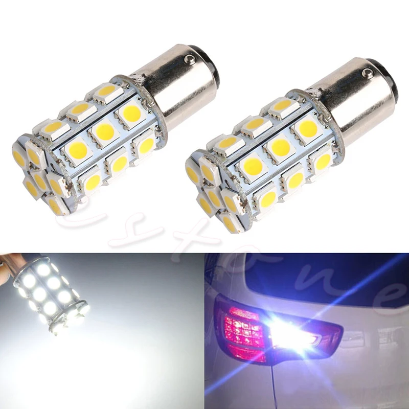 1 шт. 1157 15D P21/5 Вт 27SMD 5050Car 12В светодиодный задний светильник лампа теплый белый
