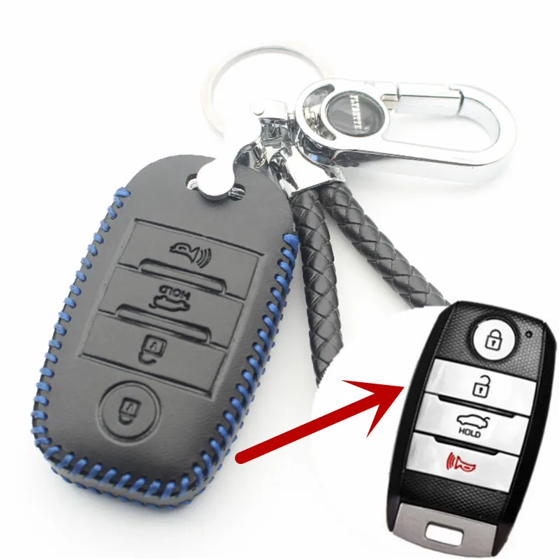 FLYBETTER из натуральной кожи 4 Кнопка Автозапуск Smart Key чехол для Kia Sorento/Rio/Rio5/Optima автомобильный дизайн(B) l74