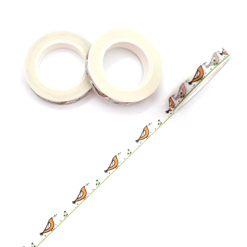 

10m*8mm Creative Kawaii Bird Washi Tape High Sticky Masking Tape Office Supply Hand Tear Adhesive Paper Tape DIY Book Diary