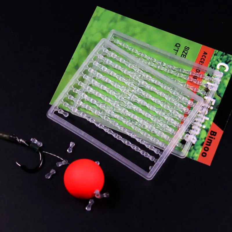 Bimoo-Carp-Fishing-Hair-Stops-for-Boilie-Bait-Dumbell-Shape-Fishing-Bobbe-Clear-Color (1)
