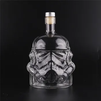 

Small Glass Water Bottle Vase for Decoration Home Glass Water Bottle Novelty Star Wars Stormtrooper Helmet Glass Vodka Whisky