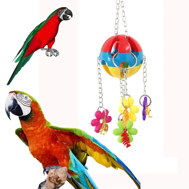 1 Set Colorful Pet Parrot Hanging Toy Mix Color Parakeet Bird Cage