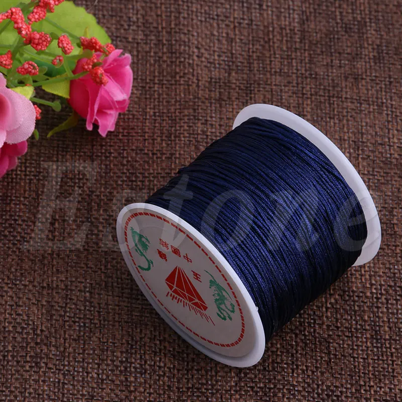 1 рулон 0,8 мм 45 м нейлоновый китайский браслет макраме плетеный шнур нить - Цвет: Синий