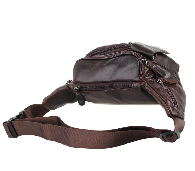 Vintage genuine leather waist packs fanny pack Fashion men small travel bag Pocket sports waist wallet for men Free shipping (6)