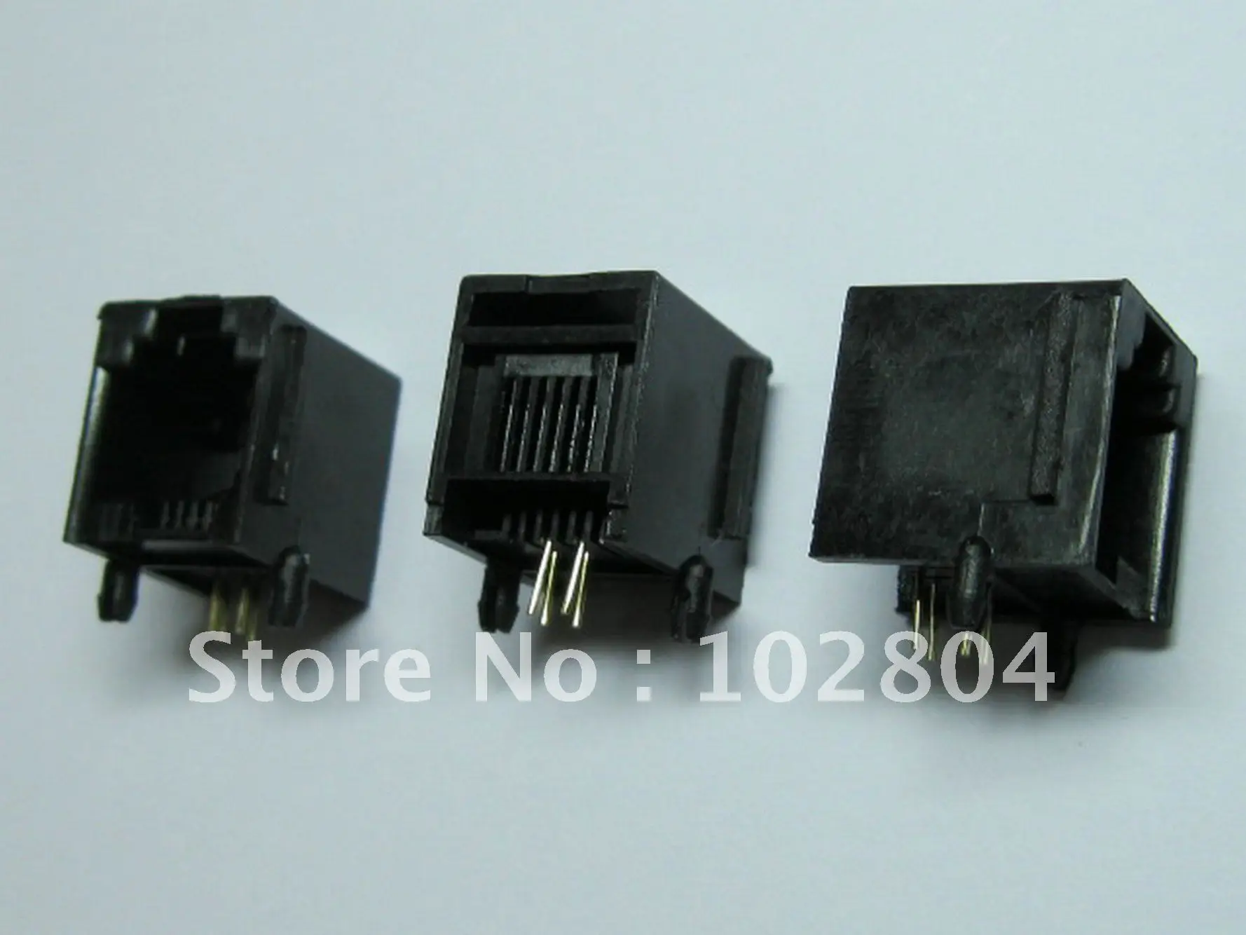 

30 Pcs Black 6P4C With flange Side entry Modular Network PCB Jack Connector