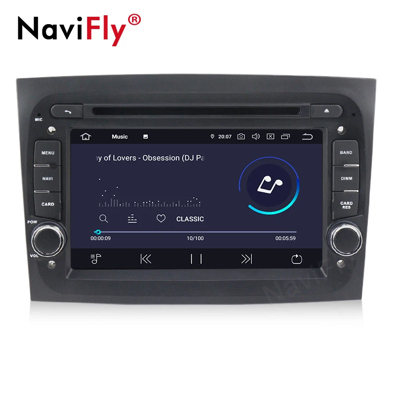 Perfect NaviFly IPS Screen DSP Android9.0 HD 1024*600 CAR DVD player gps navigator for Fiat Doblo 2016 car DAB OBD2 DVR view camera 5