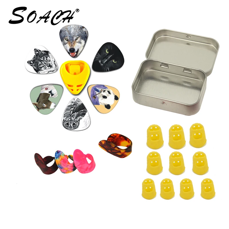2018 SOACH nuevo Kit de herramienta set guitarra: celuloide dedos, juegos de dedos, hojalata bo, dial set Guitarra partes Accesorios 2018 SOACH nuevo Kit de herramienta set guitarra: celuloide dedos, juegos de dedos, hojalata bo, dial set Guitarra partes Accesorios