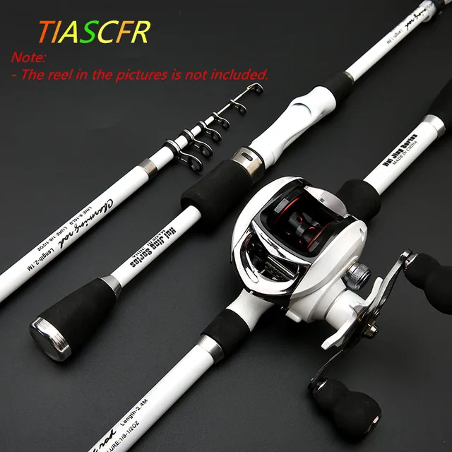 US $11.70 TIASCFR Carbon Fiber Telescopic Fishing Rod 1.8M 2.1M 2.4M Portable Spinning Fishing Rod Pole Trave
