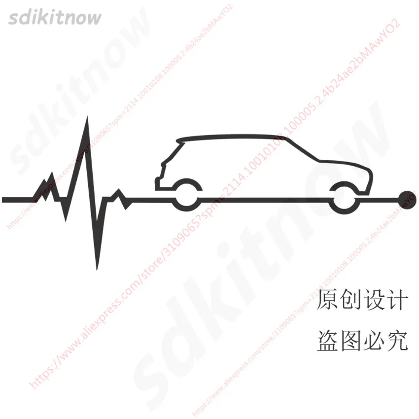 

2019 custom Heart Beats Car Decal Sticker Styling Windows Door Body Decoration For BMW Mini Cooper R50 R52 R53 R56 R57 R58 R60