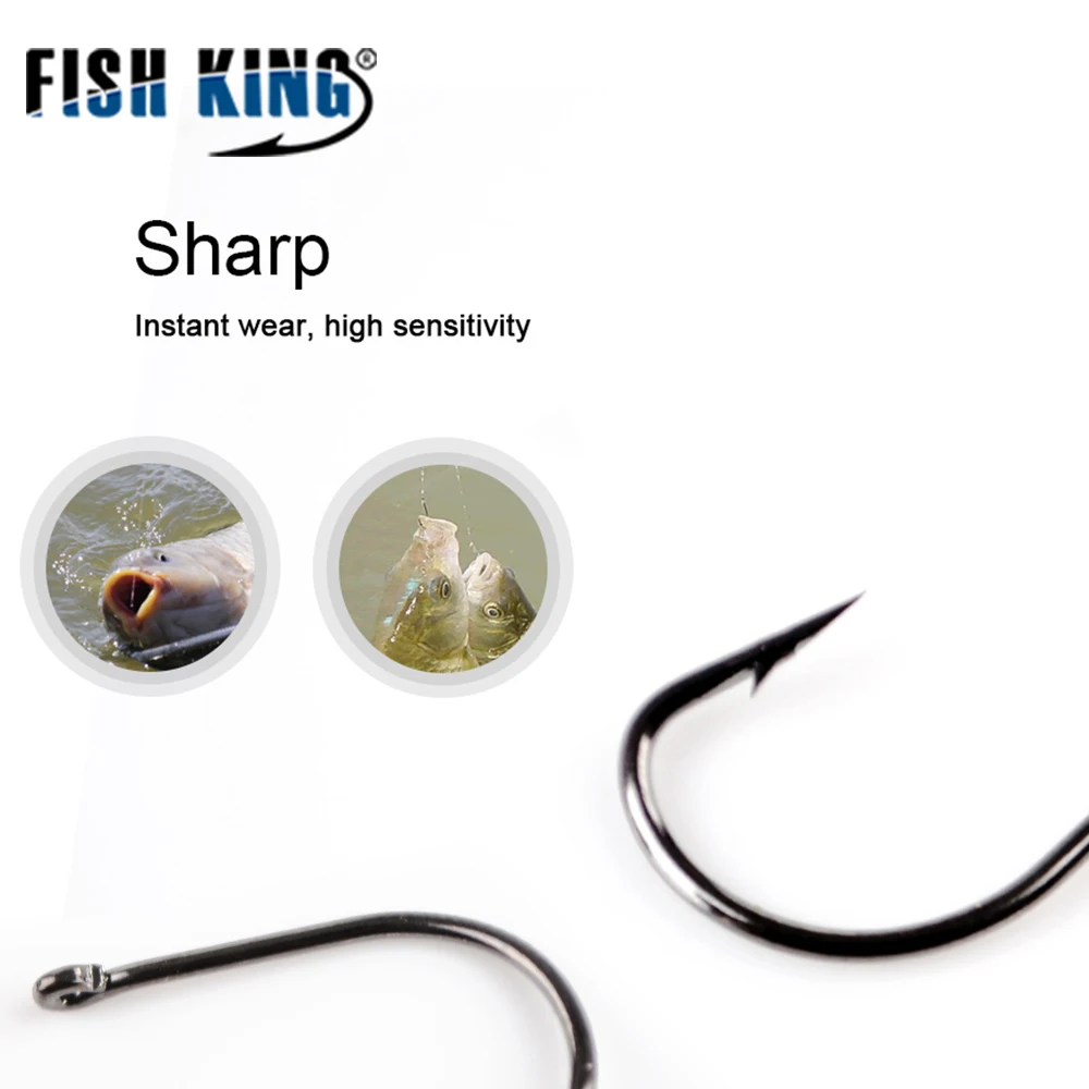 FISH KING 50 шт./лот рыболовный крючок TOMARU с кольцом 3 # 12 бородкой для ловли карпа Фидер