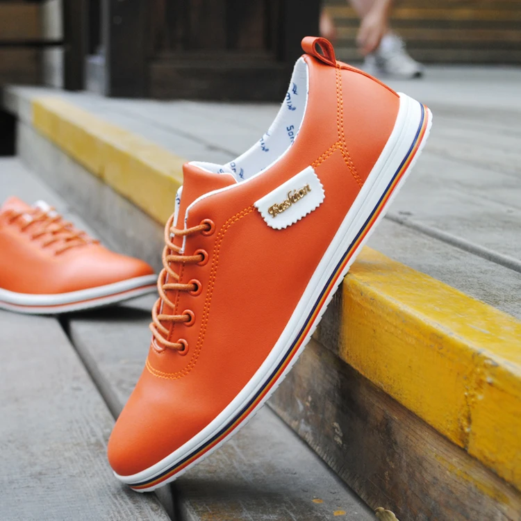 mens orange casual shoes