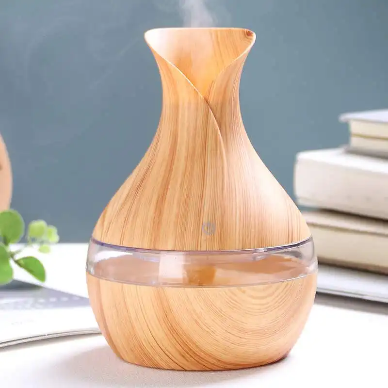 

USB Air Aroma Humidifier Ultrasonic Air Humidifier Wood Grain Colorful LED Light Humidifier Practical For Office Home