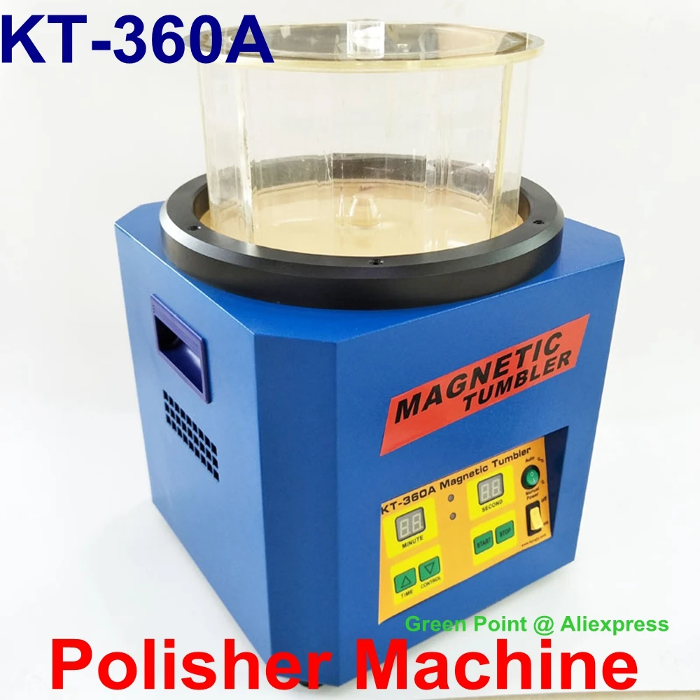 magnetic tumbler 10cm jewelry polisher New KT-360A Rolling Drum Polishing Machine Jewelry Vibratory Tumbler Barrel Rotary Magnetic Cleaning Polishing Capacity 1.3kgs