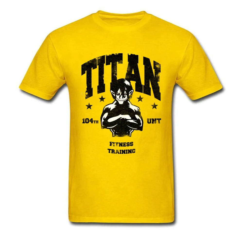 Titan Fitness Cotton Tops T Shirt for Men Normal T Shirt Crazy Funny O-Neck Sweatshirts Short Sleeve Free Shipping Titan Fitness yellow