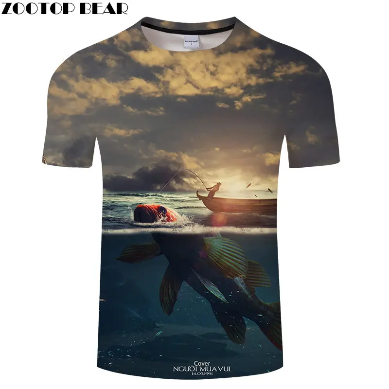 

Fishermen Fishing 3D Print tshirt Men tshirt Summer Casual Slim 2019 Hot Sell Short Sleeve O-neck Tops&Tee Drop Ship ZOOTOP BEAR