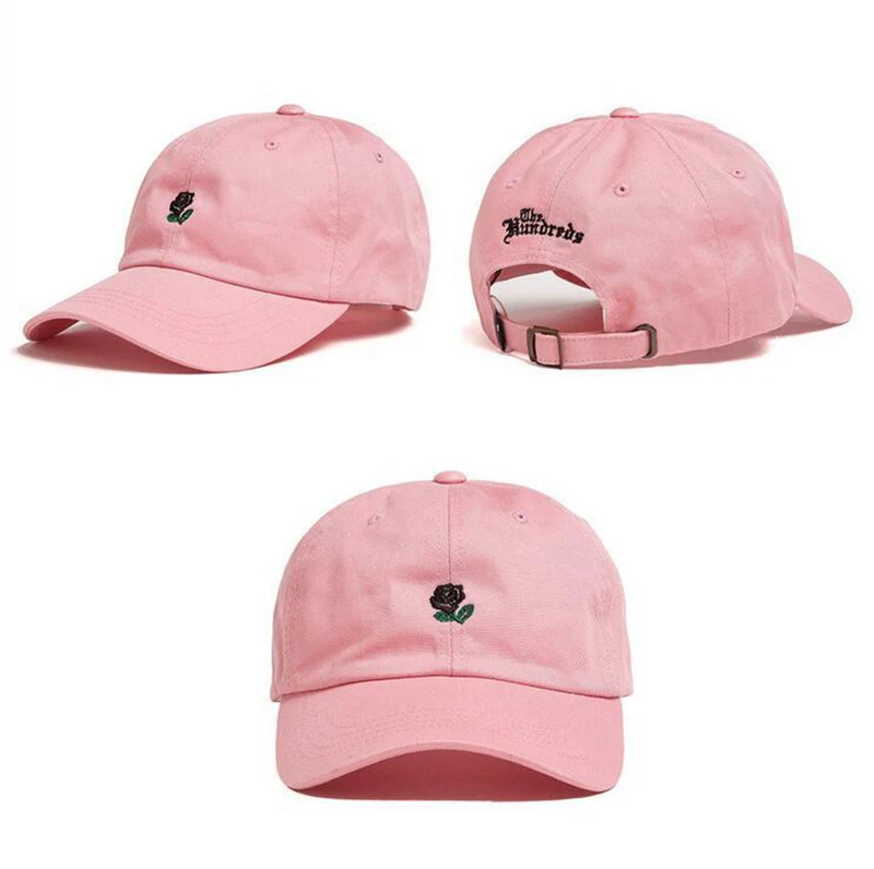Women Men Rose Embroidered Baseball Cap Unisex Solid Flower Pattern Hat Male Female Fashion Adjustable Cotton Casual Caps CP0049 (2)
