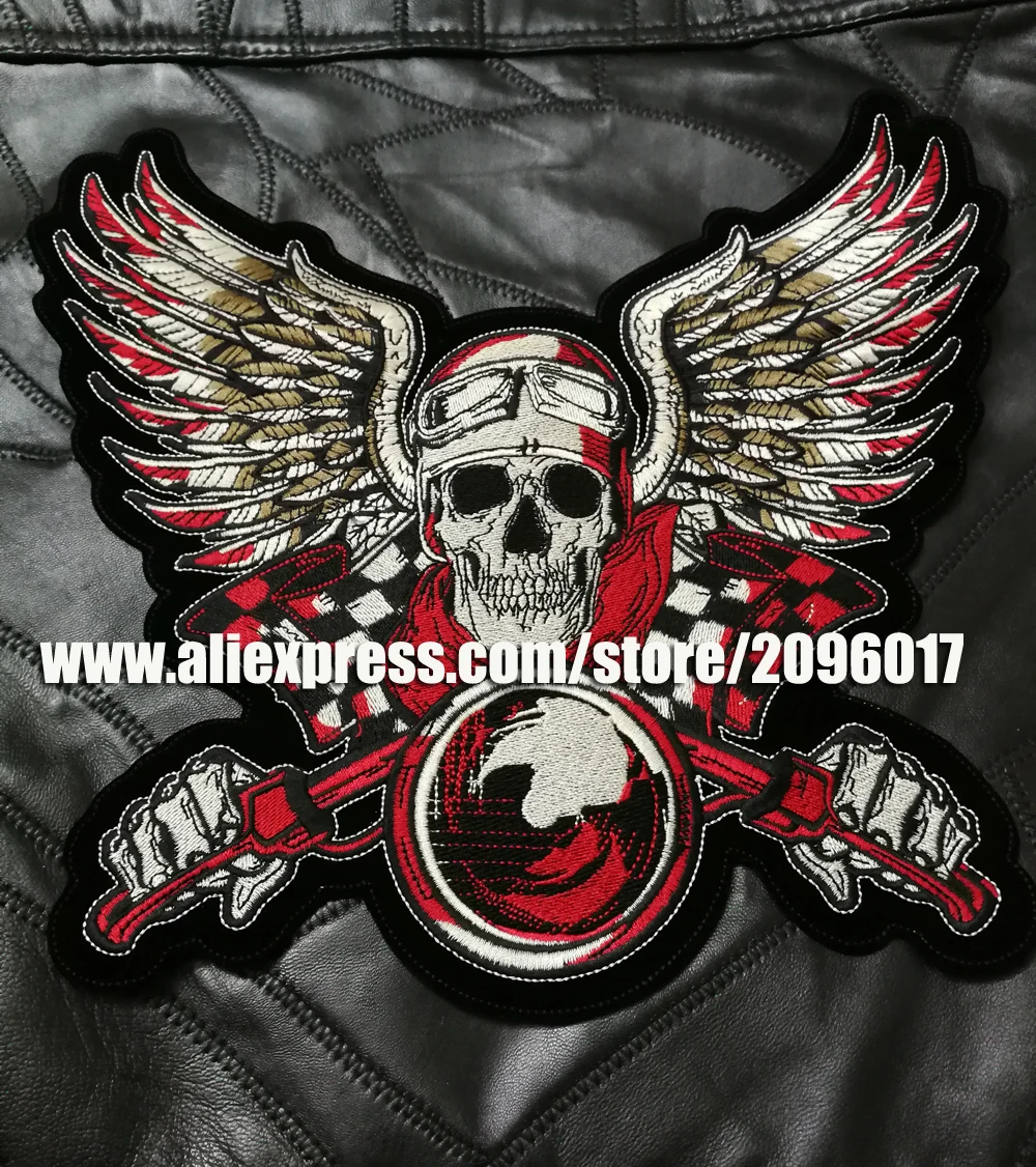 

Motorcycles HElls Skull patches for Clothing Jacket Biker Badges applique of motor rider patches free rider road biker patches
