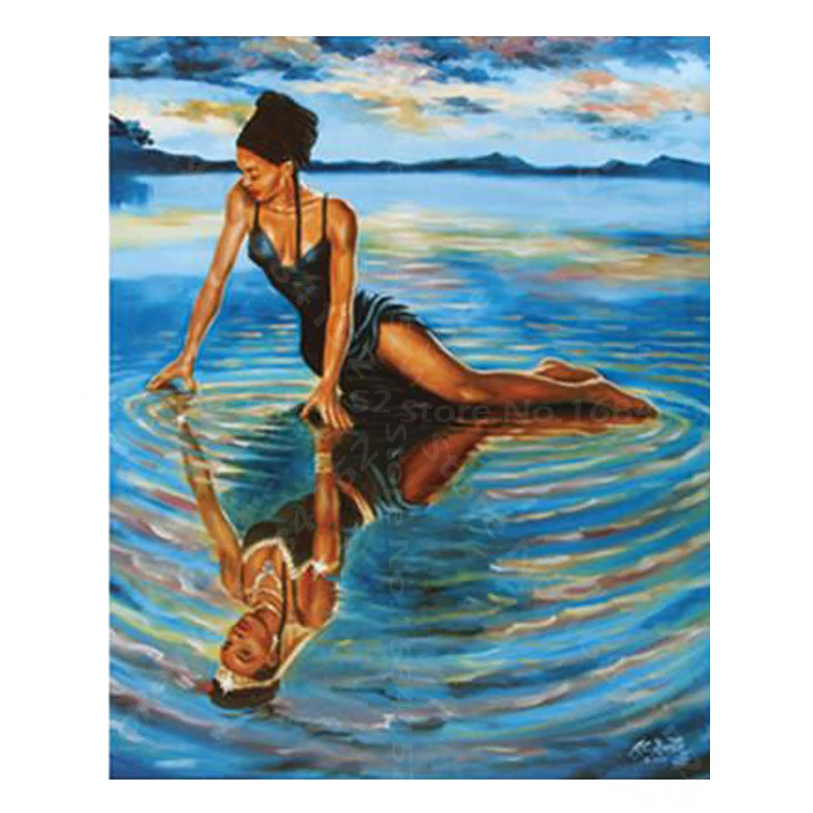 

New Product 5D DIY Diamond Painting cross stitch Full Diamond Embroidery african woman Mosaic Resin Drill Home Decoration B64