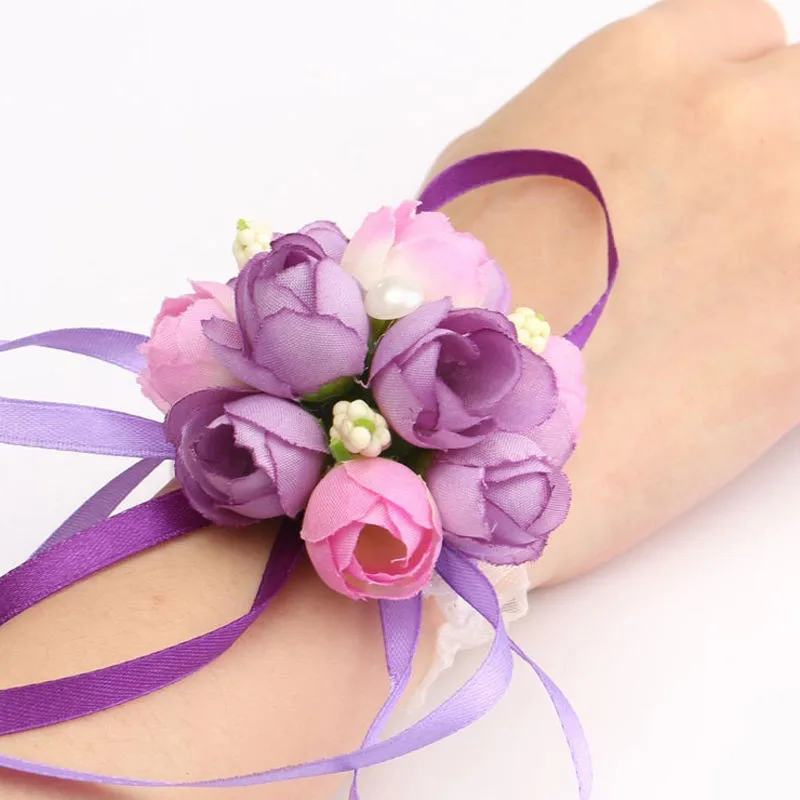 1pc Delicate Wrist Flowers Bracelet Wedding Party Bridal Decorative