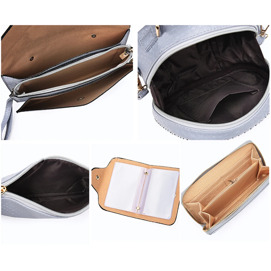 6 piezas conjunto de bolsos de mano de mujer de moda de cuero de cocodrilo bolsos bandolera de mujer bolso de mano de mensajero bolso de mano de embrague bolso compuesto