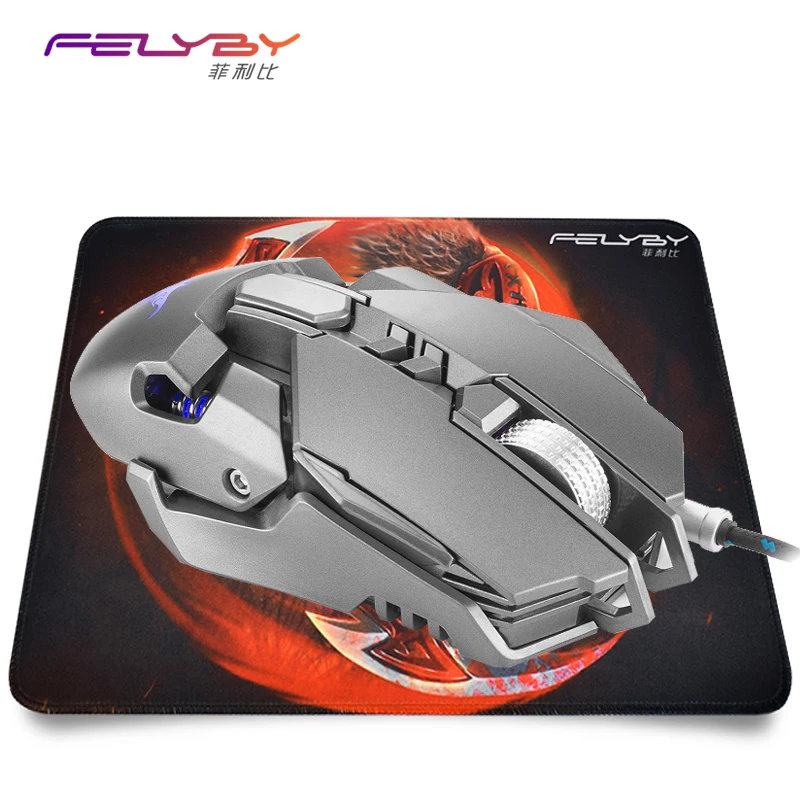 

FELYBY Brand High-quality 3200DPI wired gaming mouse Professional mice sets with mouse pad and USB extension cable