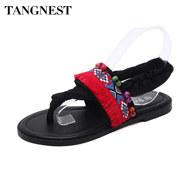 Tangnest NEW Stretch Fabric Gladiator Sandals Women Vintage Traditional