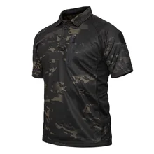 Летняя быстросохнущая тактическая футболка для мужчин, уличная камуфляжная футболка для отдыха, короткий рукав, Мультикам, черный Мандраг(SKU051277