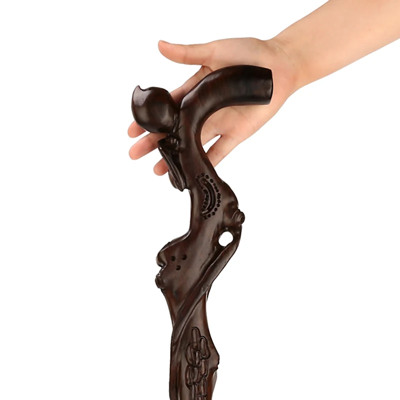 

The old wood cane ebony rosewood birthday peach carved old cane gift