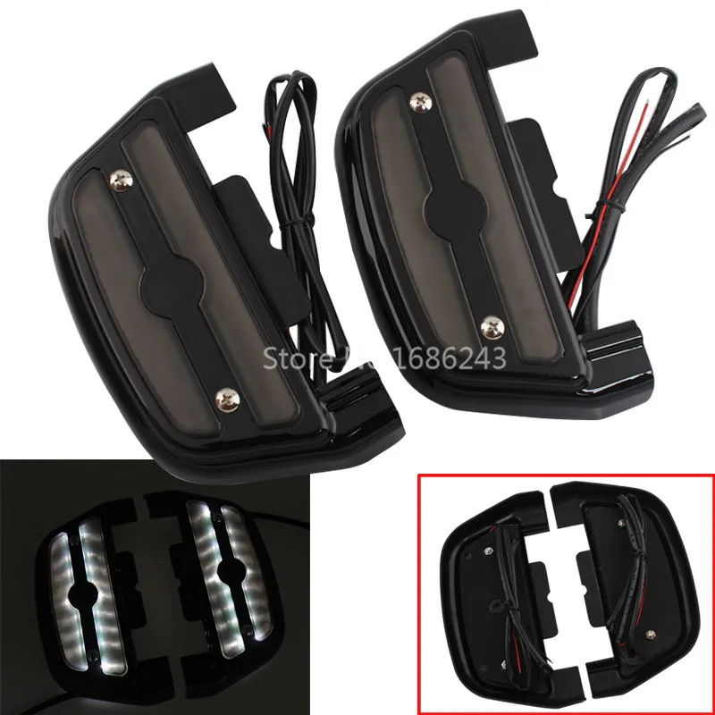 Decorate Lighted Passenger Footboard floorboard Cover Fits for Harley