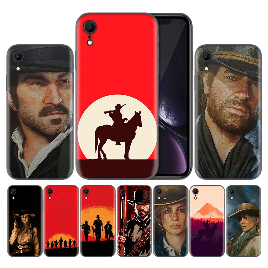 

TPU Silicon Bag Cover For Apple iPhone 7 7S 8 Plus X XS Max XR 5 5s SE 6 6s Luxury ipone Cases Capa Red Dead Redemption 2