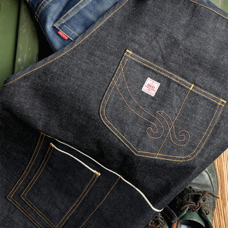 Deals indigo selvage unwashed hand-made quality raw denim jacket