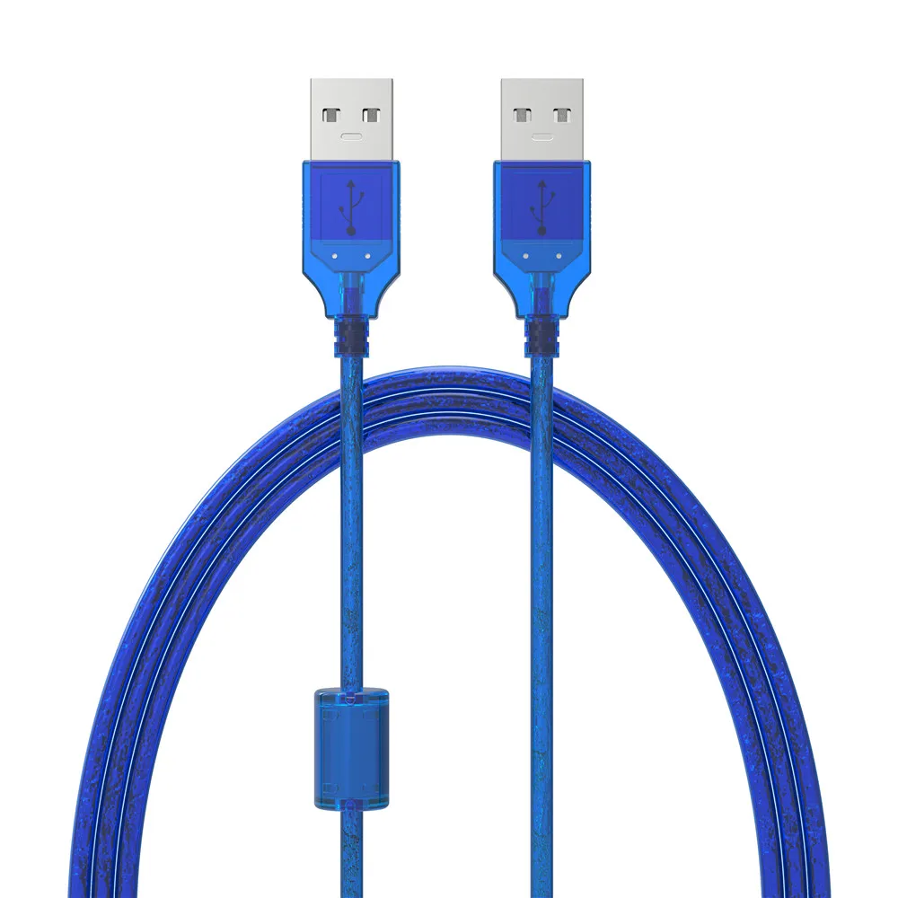 New USB2.0 Extension Cable Male to Male USB Adapter Transparent Blue