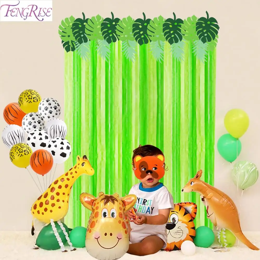 

Green Paper Background Jungle Party Decor Jungle Safari Party Animal Zoo Decor Jungle Theme Supplies Birthday Party Decor Kids