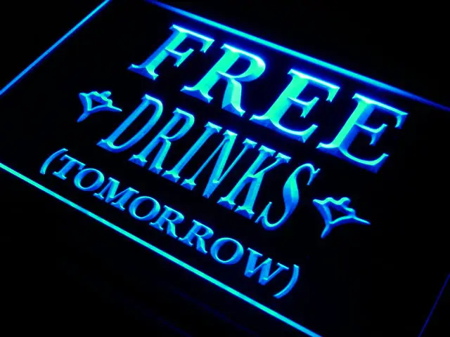 I649 Free Drinks Tomorrow Beer Bar Led Neon Light Sign On Off Switch 20 Colors 5 Sizes In Plaques Signs From Home Garden On Aliexpress
