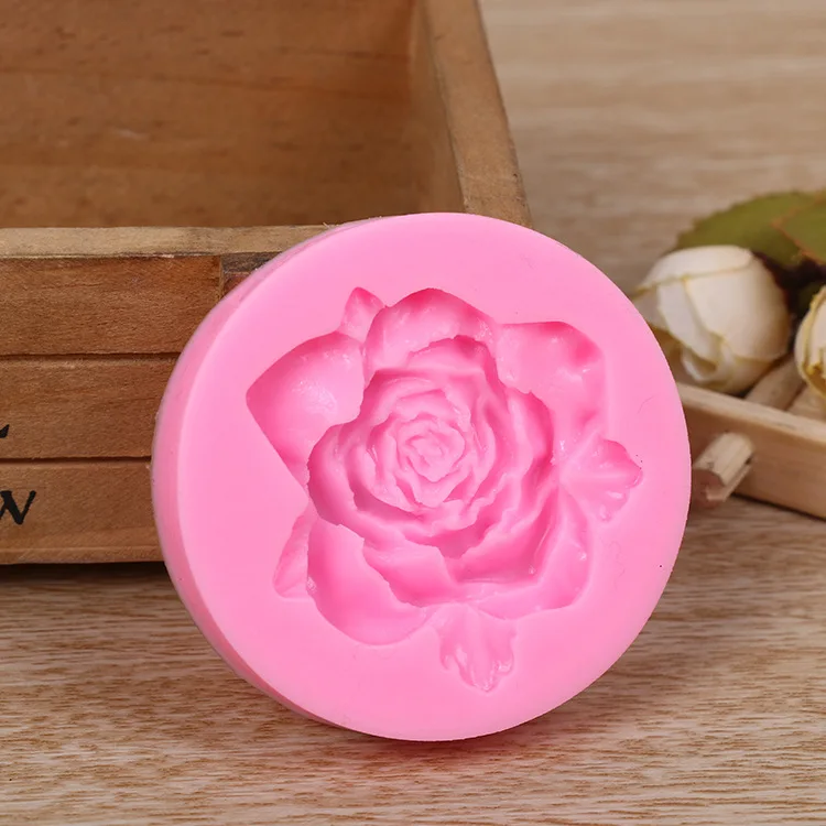

Simple atmospheric handmade soap mold rose cake mold silicone cake model factory direct West point with big flower mold